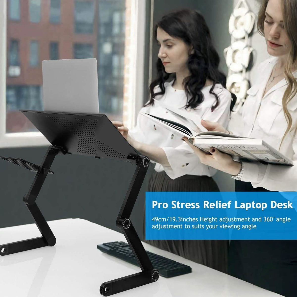 Foldable Laptop Table Bed Notebook Desk with Mouse Board Computer Accessories - Tophatter Daily Deals