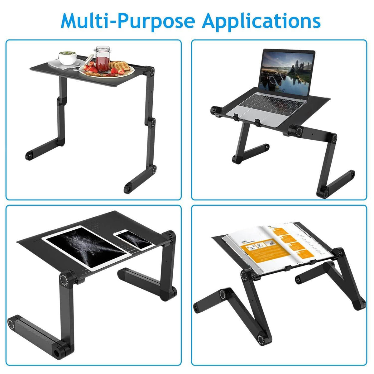 Foldable Laptop Table Bed Notebook Desk with Mouse Board Computer Accessories - Tophatter Daily Deals