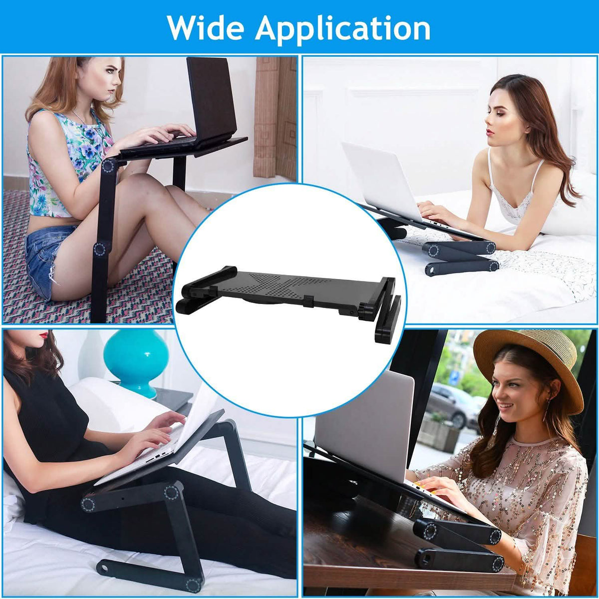Foldable Laptop Table Bed Notebook Desk with Mouse Board Computer Accessories - Tophatter Daily Deals