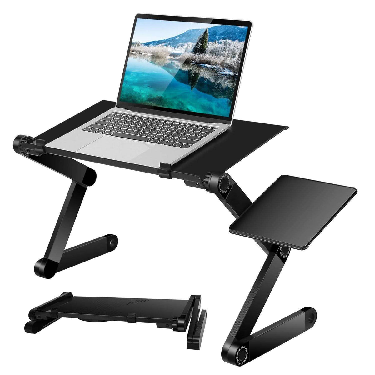 Foldable Laptop Table Bed Notebook Desk with Mouse Board Computer Accessories - Tophatter Daily Deals