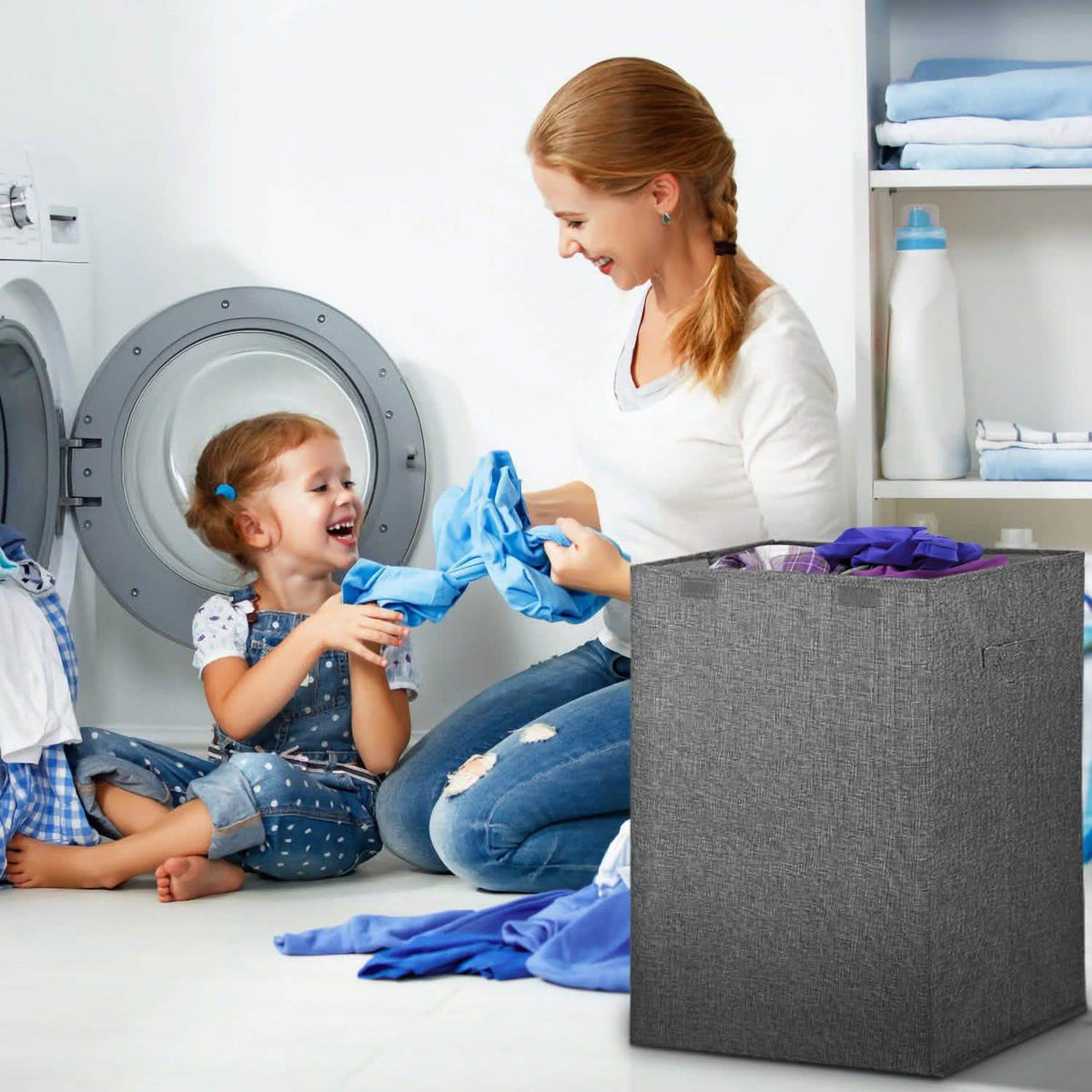 Foldable Laundry Hampers with Lid Storage & Organization - Tophatter Daily Deals