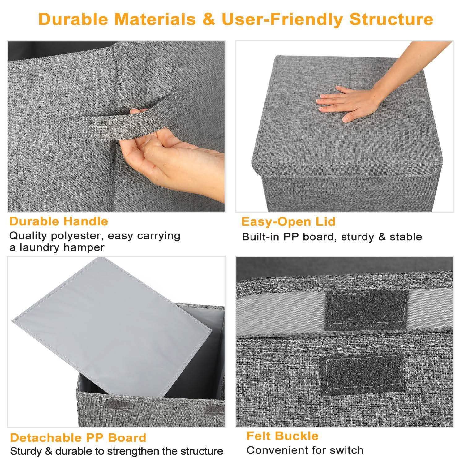Foldable Laundry Hampers with Lid Storage & Organization - Tophatter Daily Deals