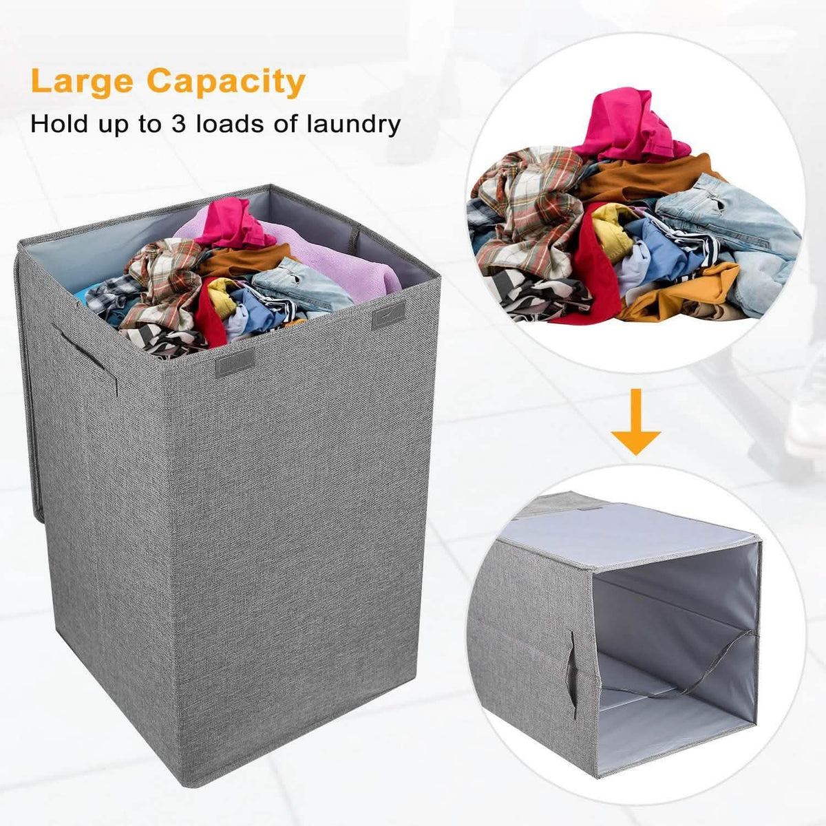 Foldable Laundry Hampers with Lid Storage & Organization - Tophatter Daily Deals
