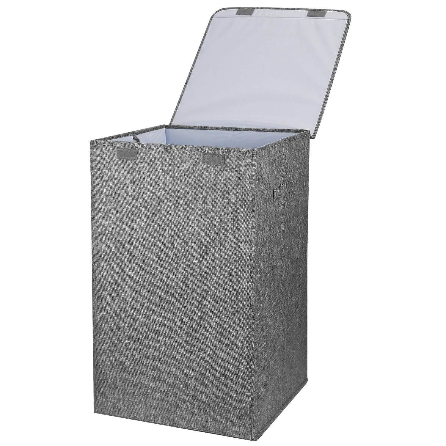 Foldable Laundry Hampers with Lid Gray Storage & Organization - Tophatter Daily Deals