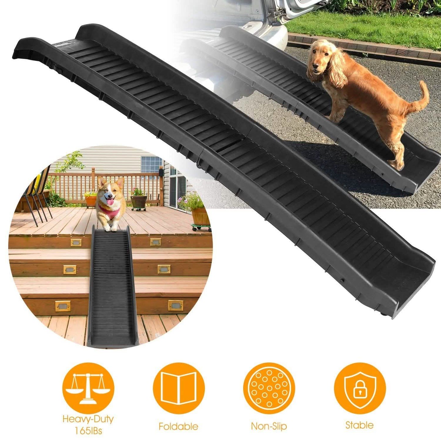 Foldable Pet Ramp Non Slip Ladder Pet Supplies - Tophatter Daily Deals