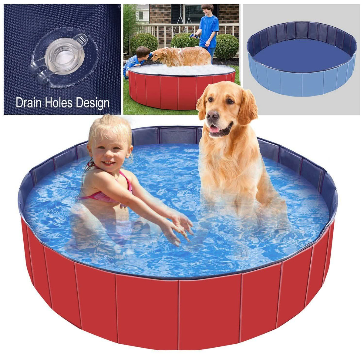Foldable Pet Swimming Pool PVC Pet Supplies - Tophatter Daily Deals