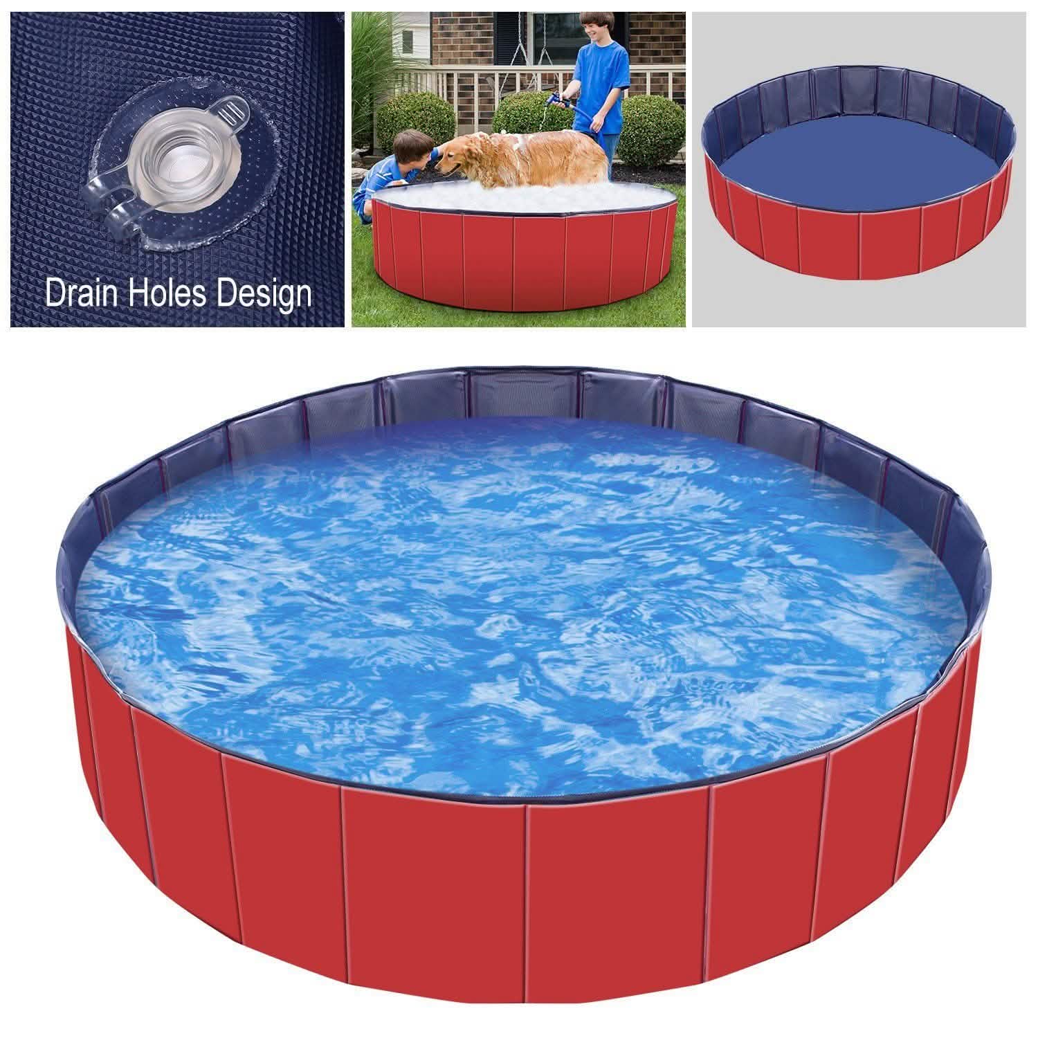 Foldable Pet Swimming Pool PVC Pet Supplies - Tophatter Daily Deals