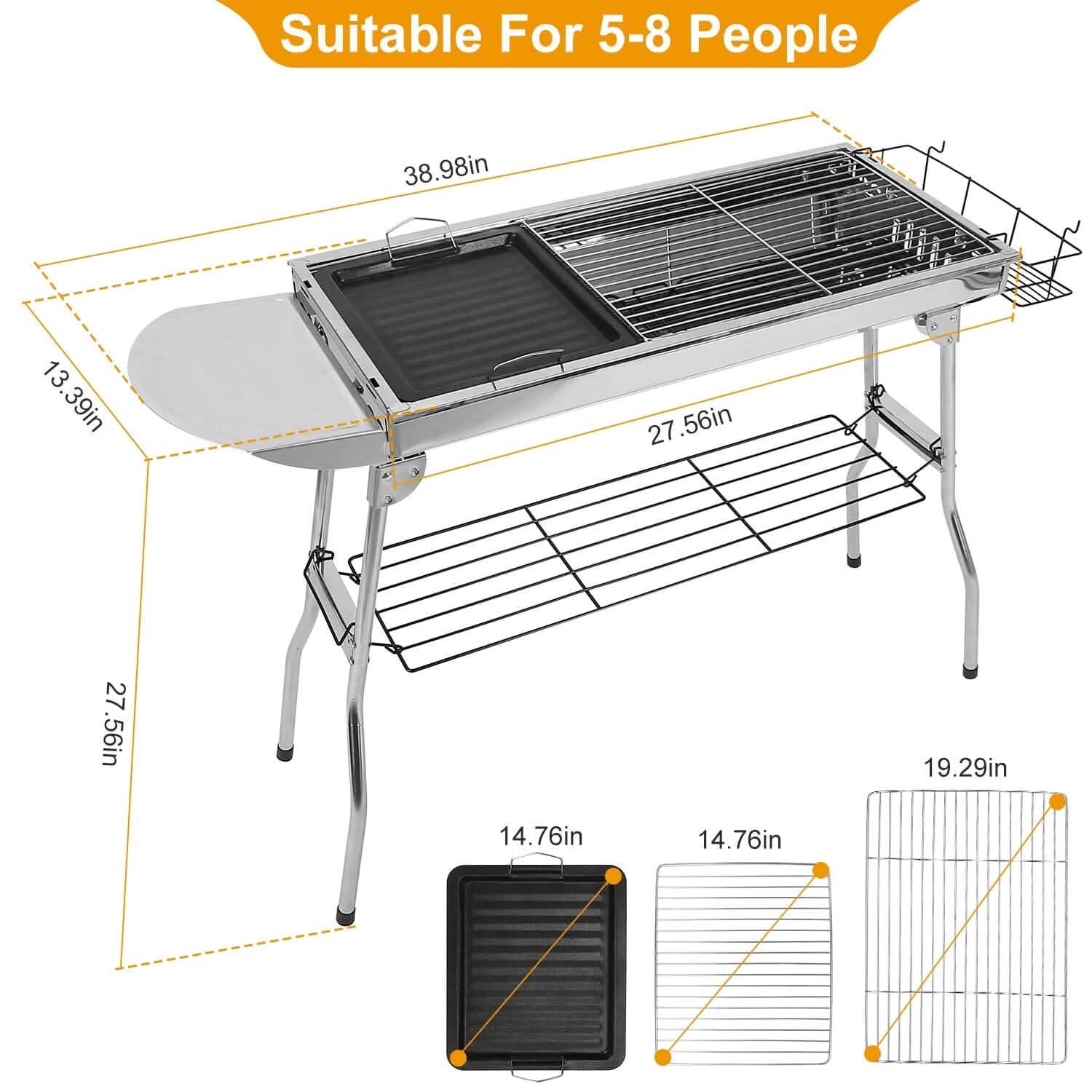 Foldable Portable Barbecue Grill Outdoor Recreation - Tophatter Daily Deals
