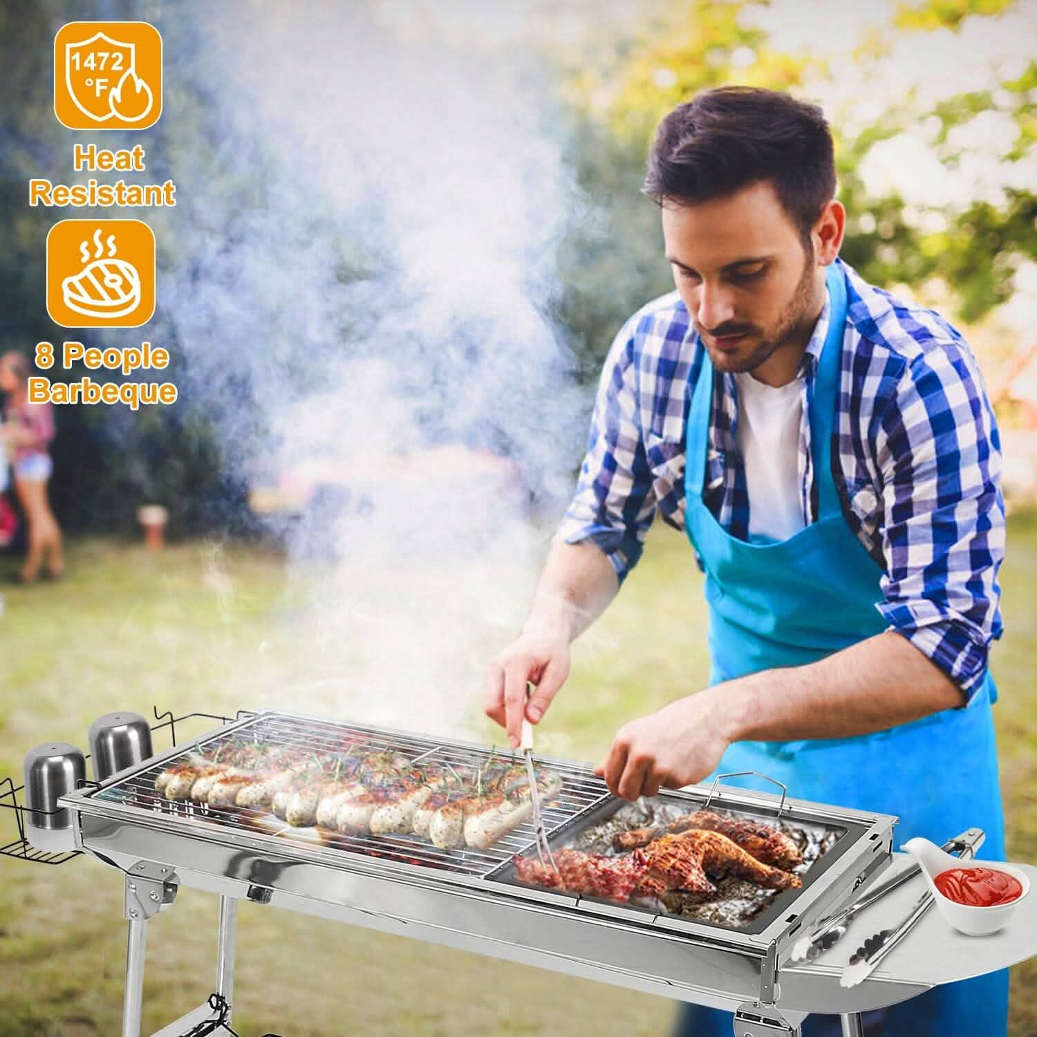 Foldable Portable Barbecue Grill Outdoor Recreation - Tophatter Daily Deals
