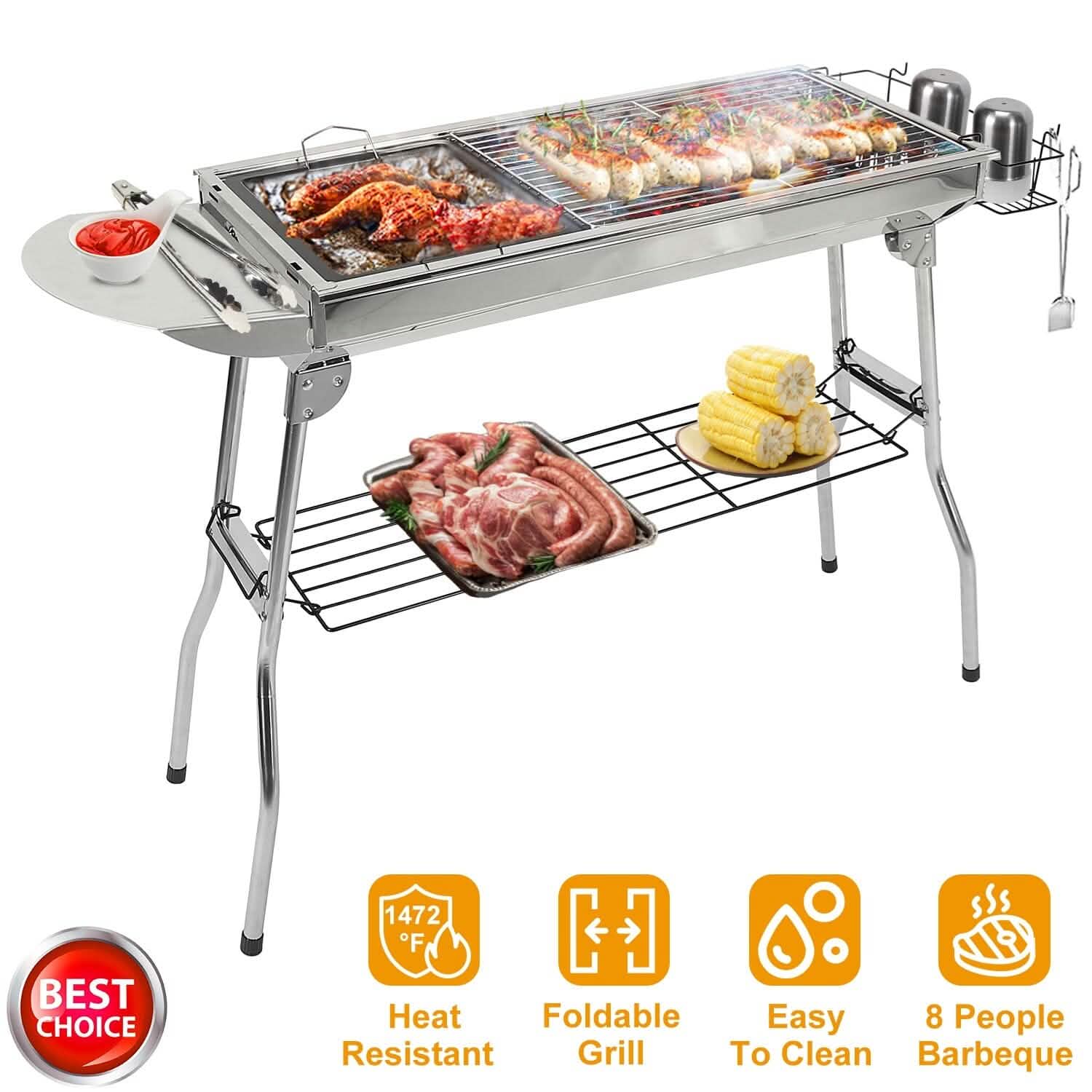 Foldable Portable Barbecue Grill Outdoor Recreation - Tophatter Daily Deals