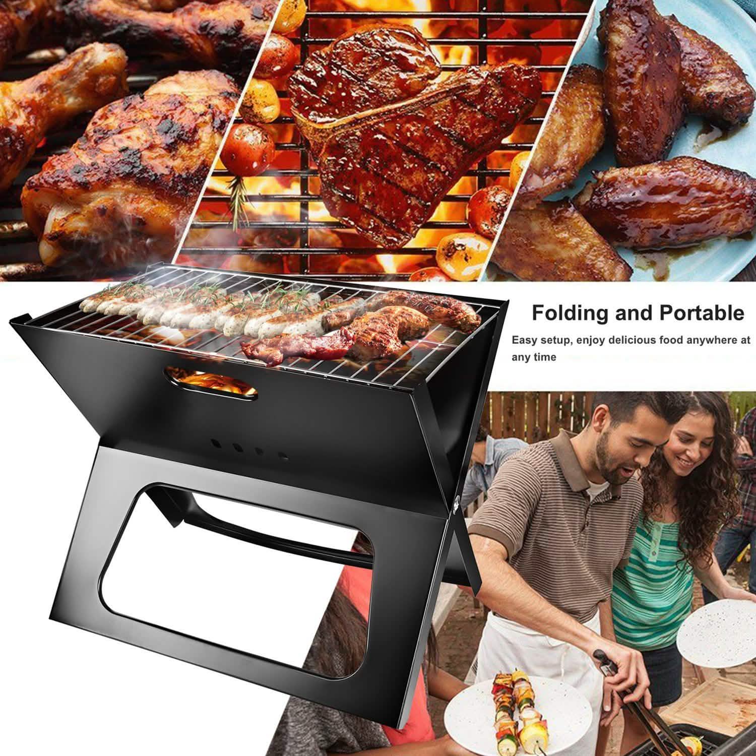 Foldable Portable BBQ Barbecue Grill Garden & Patio - Tophatter Daily Deals