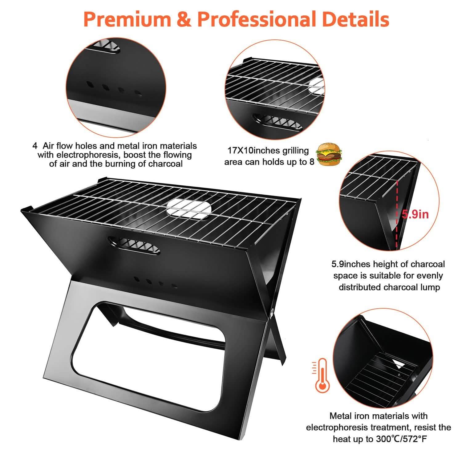 Foldable Portable BBQ Barbecue Grill Garden & Patio - Tophatter Daily Deals
