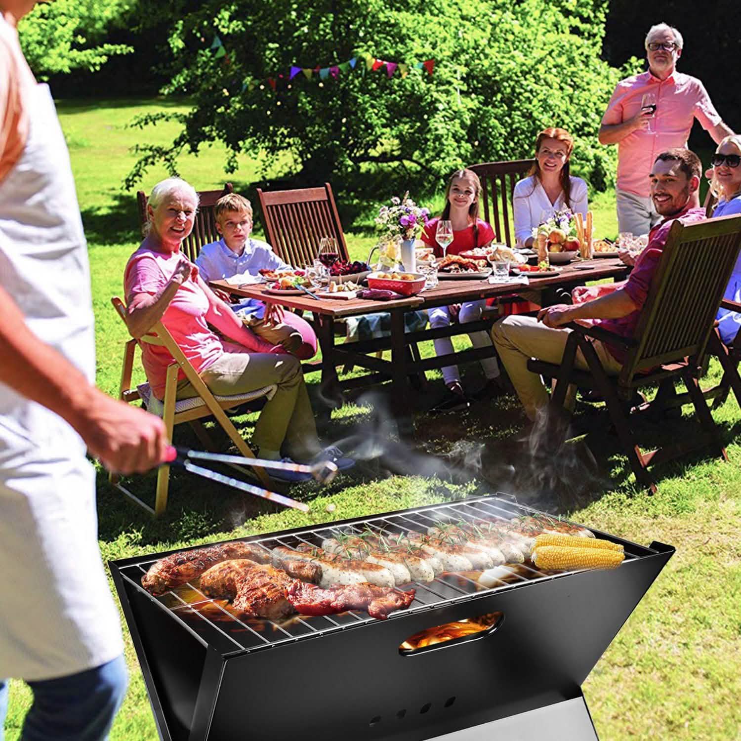 Foldable Portable BBQ Barbecue Grill Garden & Patio - Tophatter Daily Deals