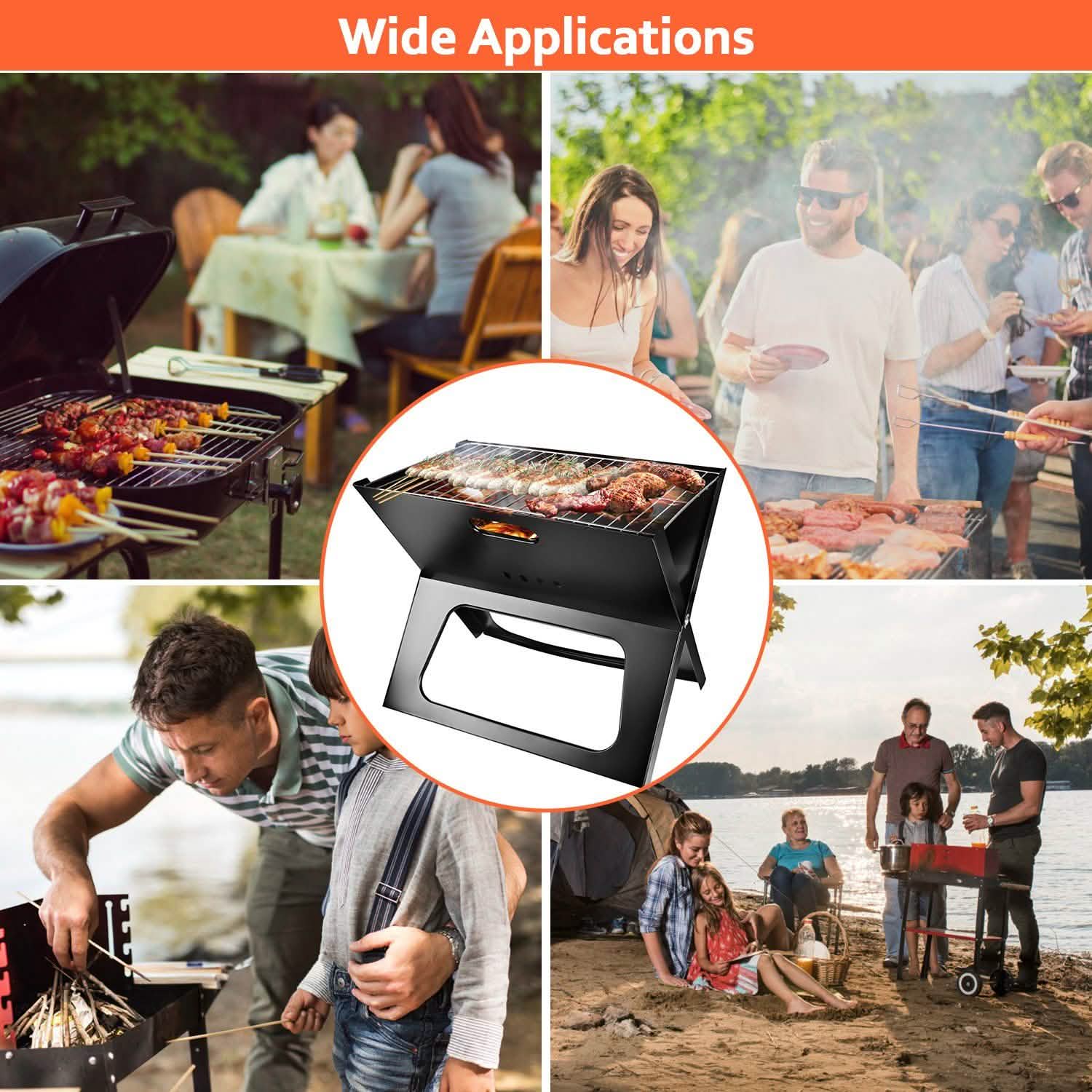 Foldable Portable BBQ Barbecue Grill Garden & Patio - Tophatter Daily Deals