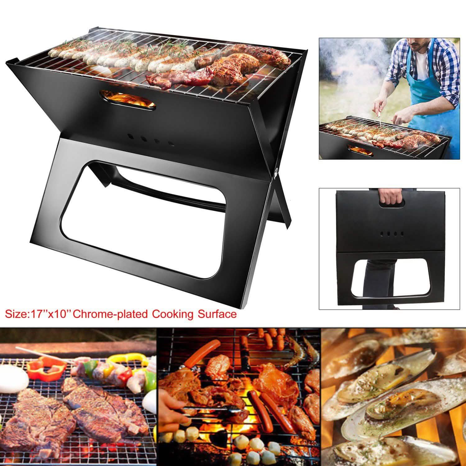 Foldable Portable BBQ Barbecue Grill Garden & Patio - Tophatter Daily Deals