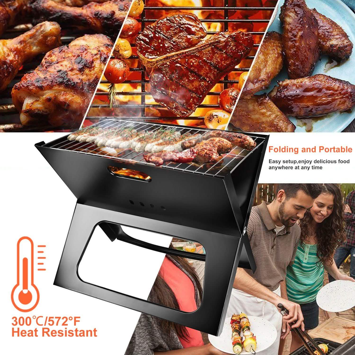Foldable Portable BBQ Barbecue Grill Garden & Patio - Tophatter Daily Deals