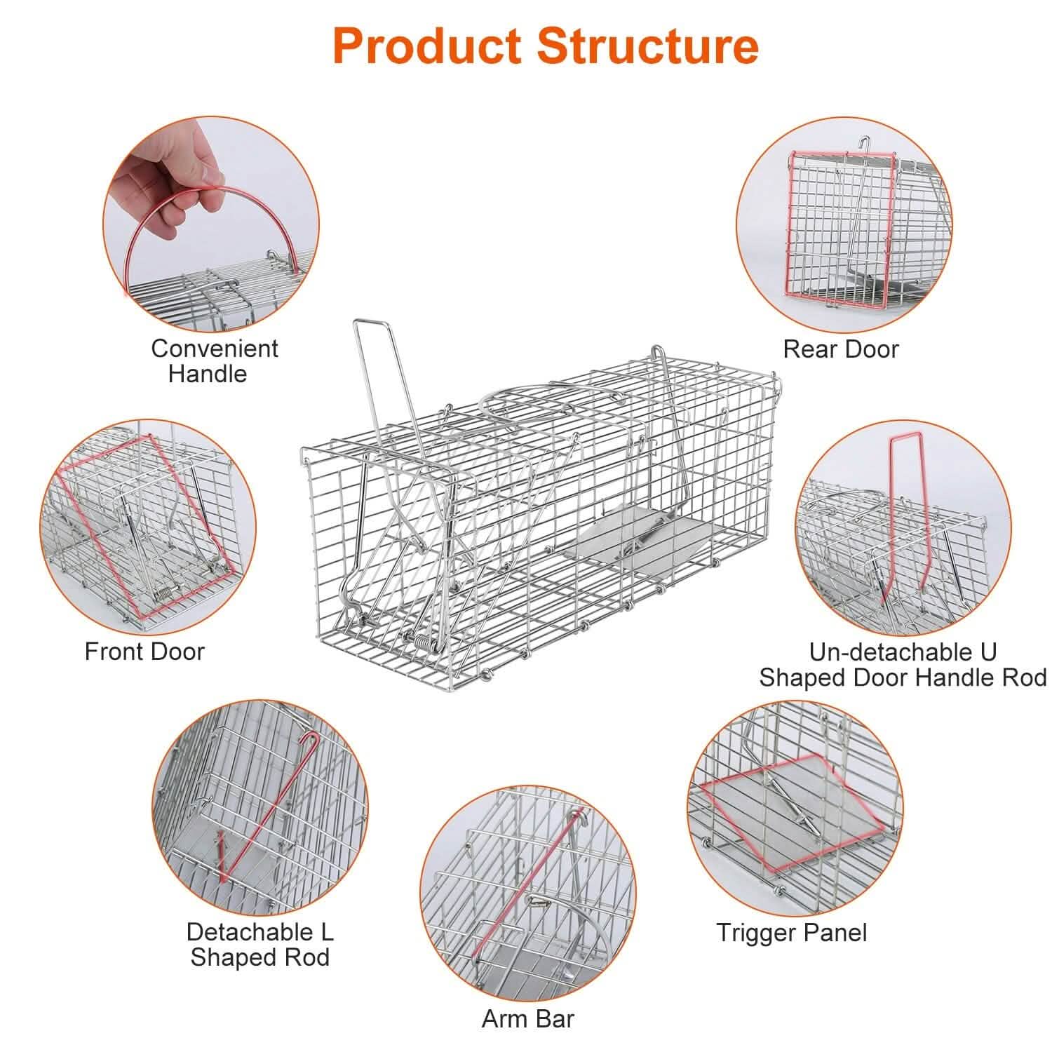 Foldable Rat Trap Cage Humane Live Rodent Trap Cage Pest Control - Tophatter Daily Deals