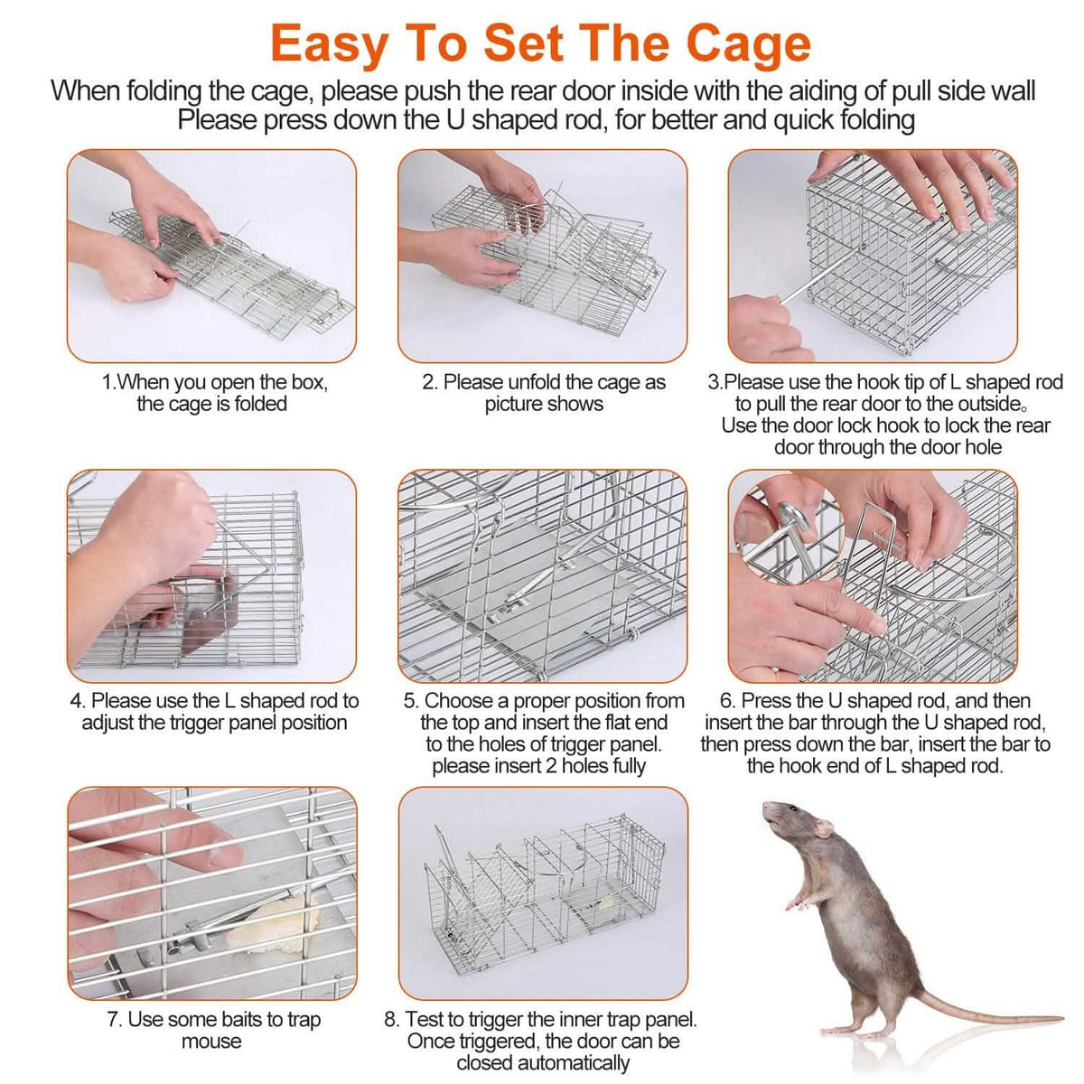 Foldable Rat Trap Cage Humane Live Rodent Trap Cage Pest Control - Tophatter Daily Deals