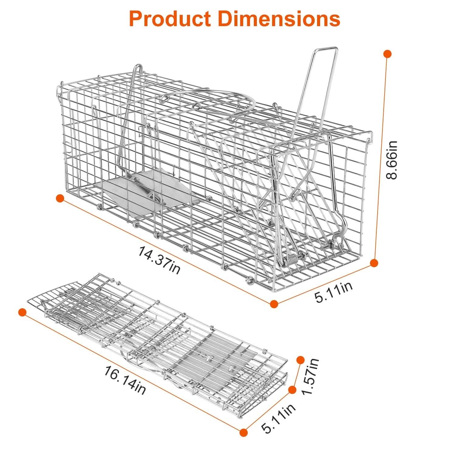 Foldable Rat Trap Cage Humane Live Rodent Trap Cage Pest Control - Tophatter Daily Deals