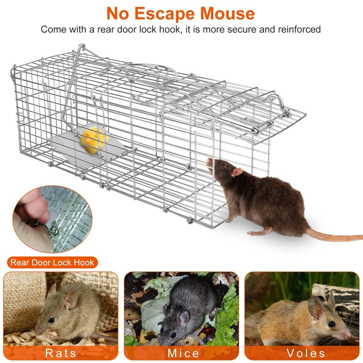 Foldable Rat Trap Cage Humane Live Rodent Trap Cage Pest Control - Tophatter Daily Deals