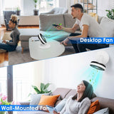 Foldable Rechargeable LED Desk Fan Wall Mounted with Magnetic Remote Household Appliances - Tophatter Daily Deals
