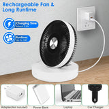 Foldable Rechargeable LED Desk Fan Wall Mounted with Magnetic Remote Household Appliances - Tophatter Daily Deals