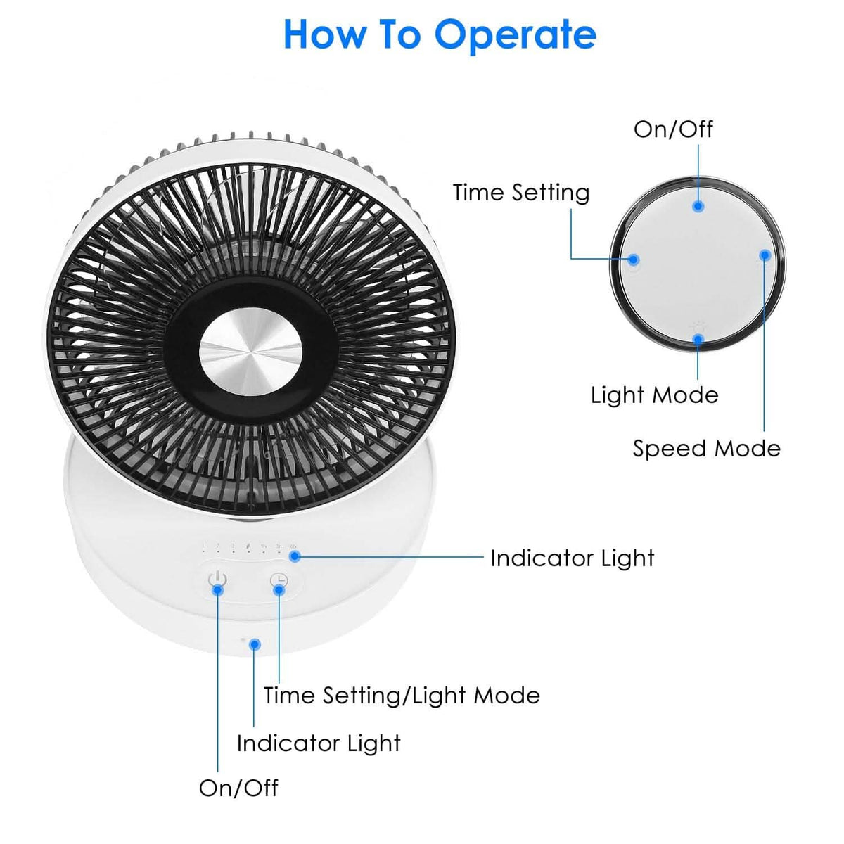 Foldable Rechargeable LED Desk Fan Wall Mounted with Magnetic Remote Household Appliances - Tophatter Daily Deals