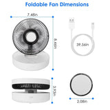 Foldable Rechargeable LED Desk Fan Wall Mounted with Magnetic Remote Household Appliances - Tophatter Daily Deals