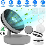 Foldable Rechargeable LED Desk Fan Wall Mounted with Magnetic Remote Household Appliances - Tophatter Daily Deals