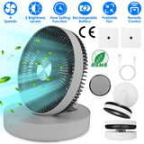 Foldable Rechargeable LED Desk Fan Wall Mounted with Magnetic Remote Household Appliances - Tophatter Daily Deals