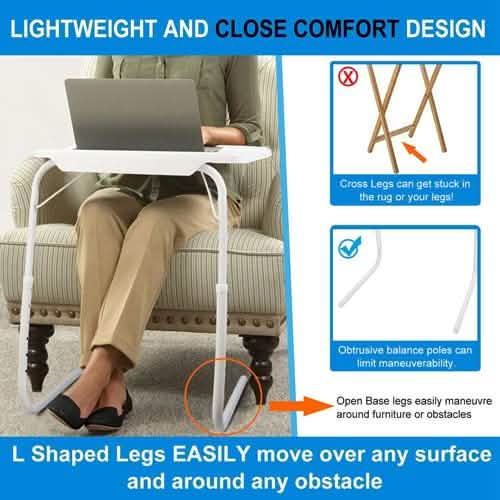 Foldable Tray Table Portable Sofa Computer Accessories - Tophatter Daily Deals