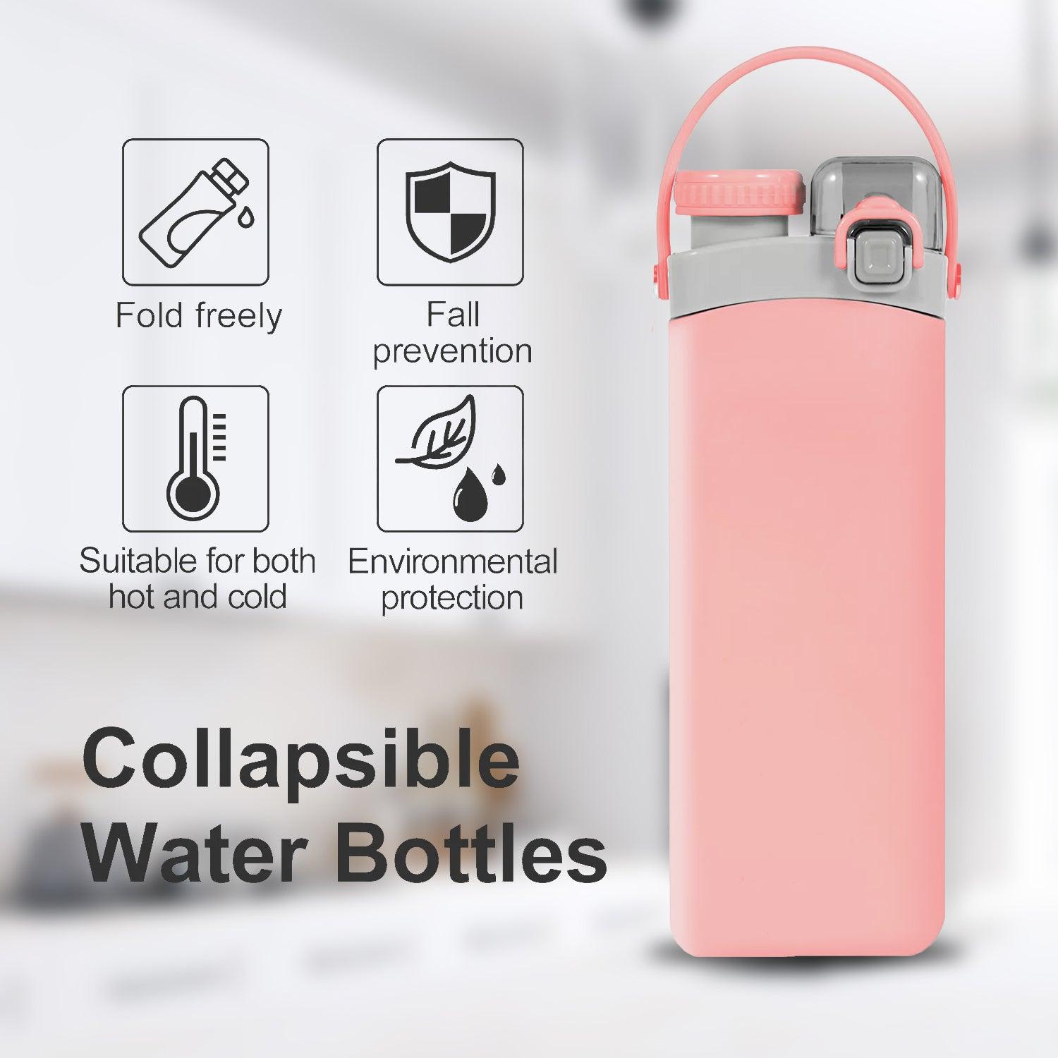 Silicone Water Bottle - 600ml Foldable Drink Bottle Collapsible Water Bottle Outdoor Sport Travel Run bottles - Tophatter Daily Deals