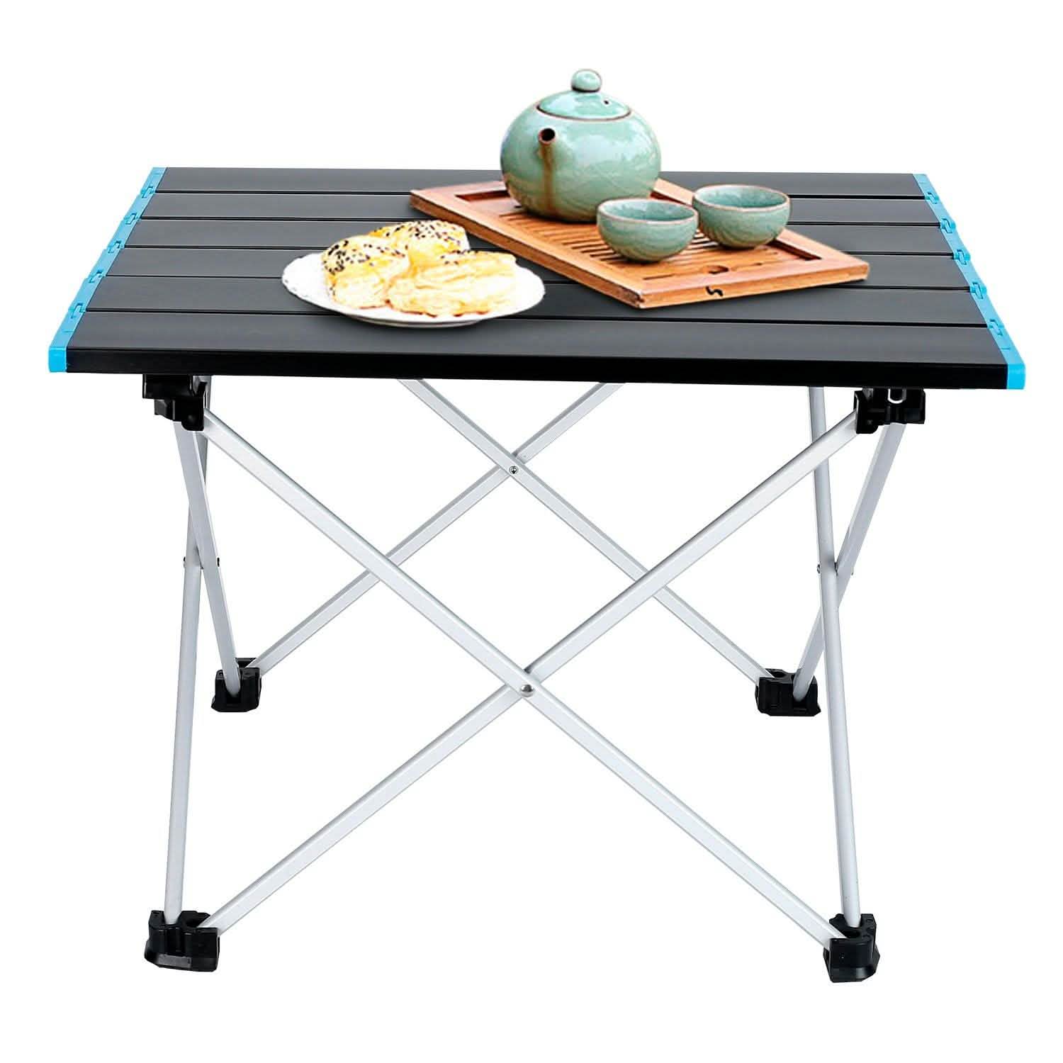 Folding Camping Table Aluminum Alloy Collapsible with Carry Bag Outdoor Recreation - Tophatter Daily Deals