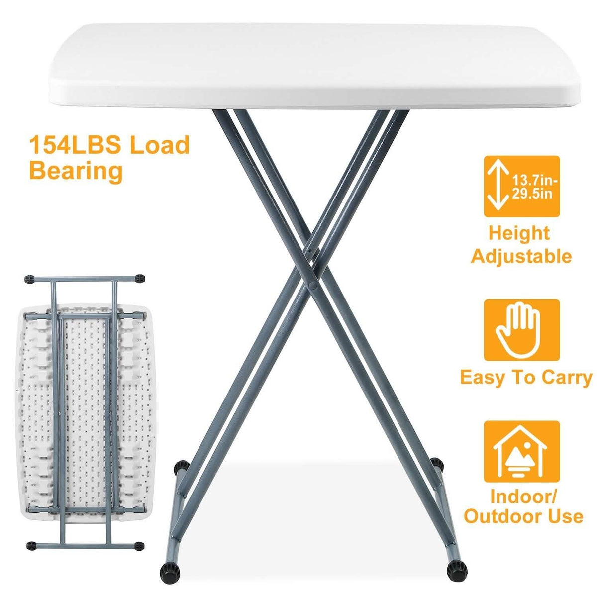 Folding Height Adjustable Snack Table Furniture & Decor - Tophatter Daily Deals