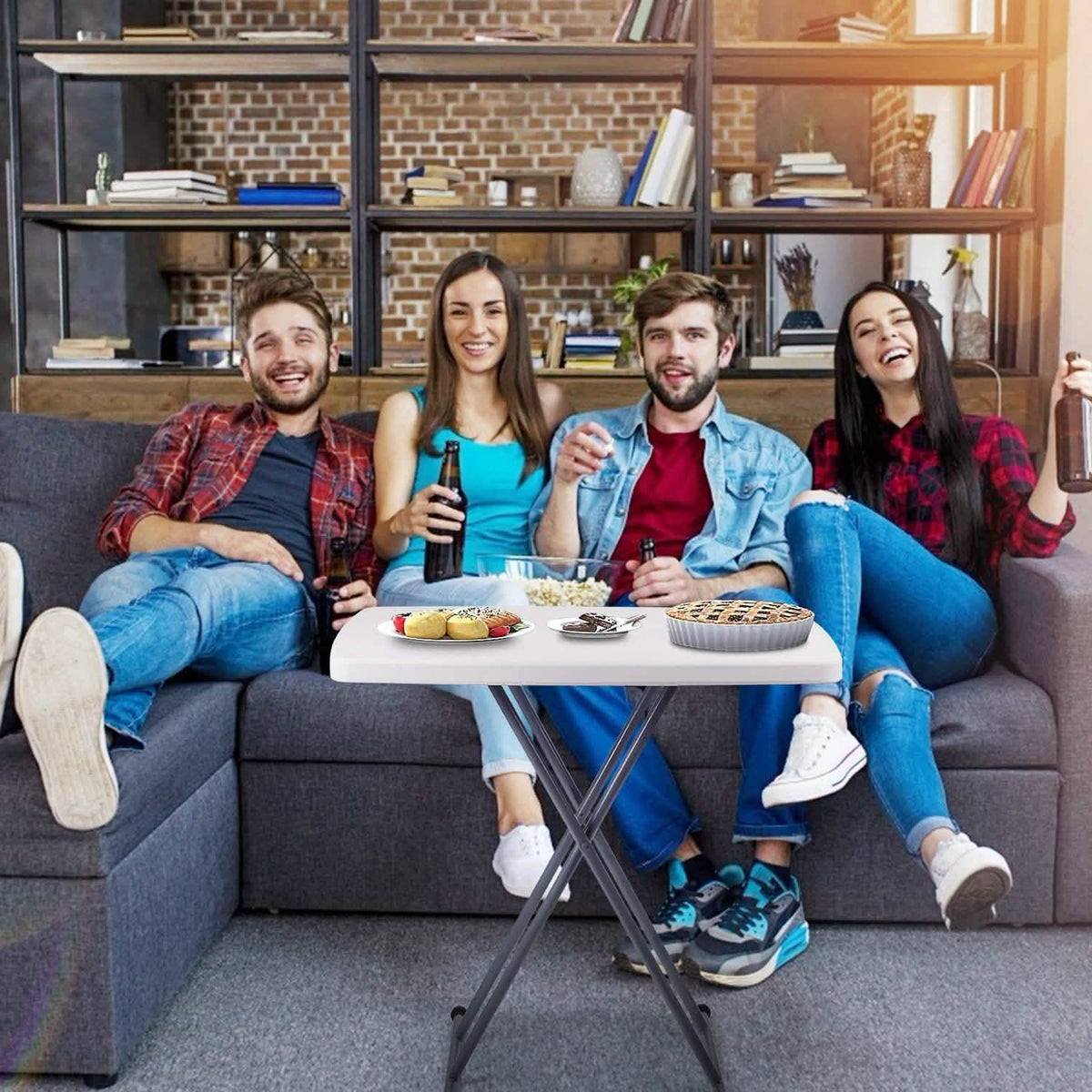 Folding Height Adjustable Snack Table Furniture & Decor - Tophatter Daily Deals