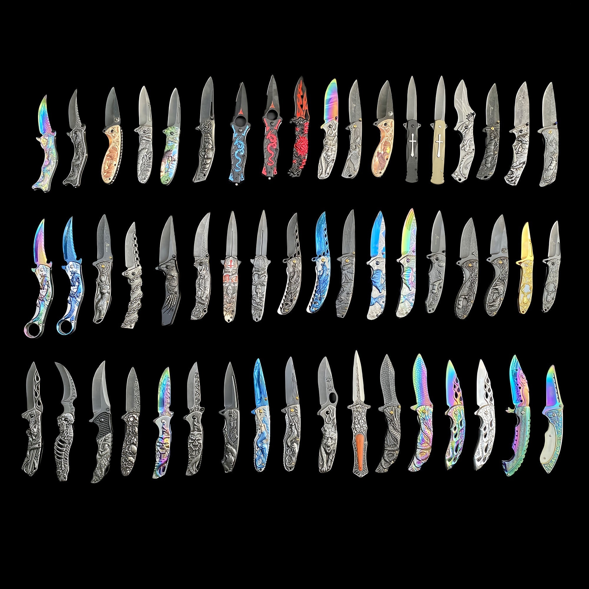 Ultimate 3D Relief Sculpture Folding Knife Collection - Tophatter Daily Deals