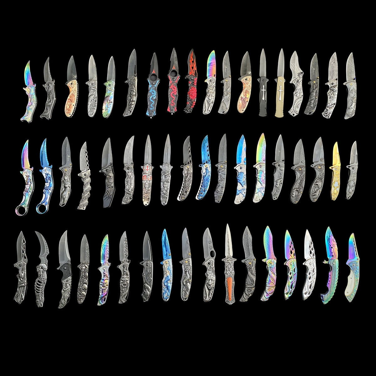 Ultimate 3D Relief Sculpture Folding Knife Collection - Tophatter Daily Deals