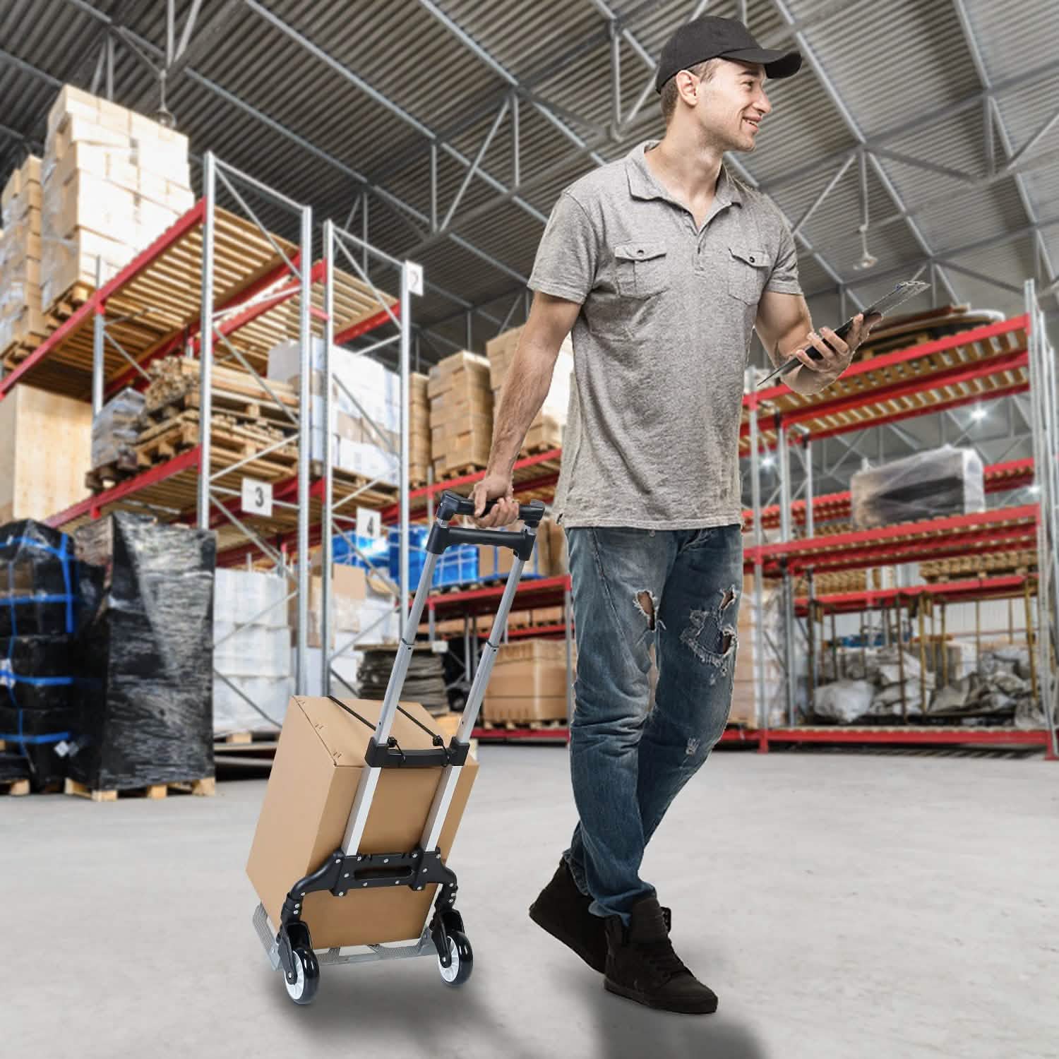 Folding Luggage Cart With Elastic Rope Everything Else - Tophatter Daily Deals