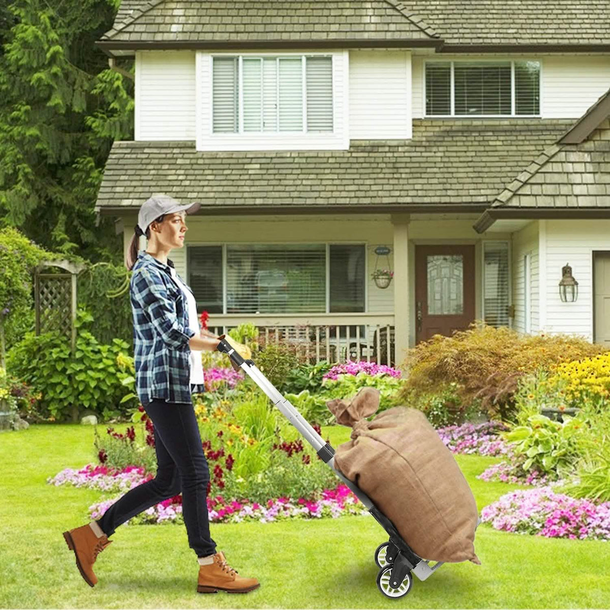 Folding Luggage Cart With Elastic Rope Everything Else - Tophatter Daily Deals