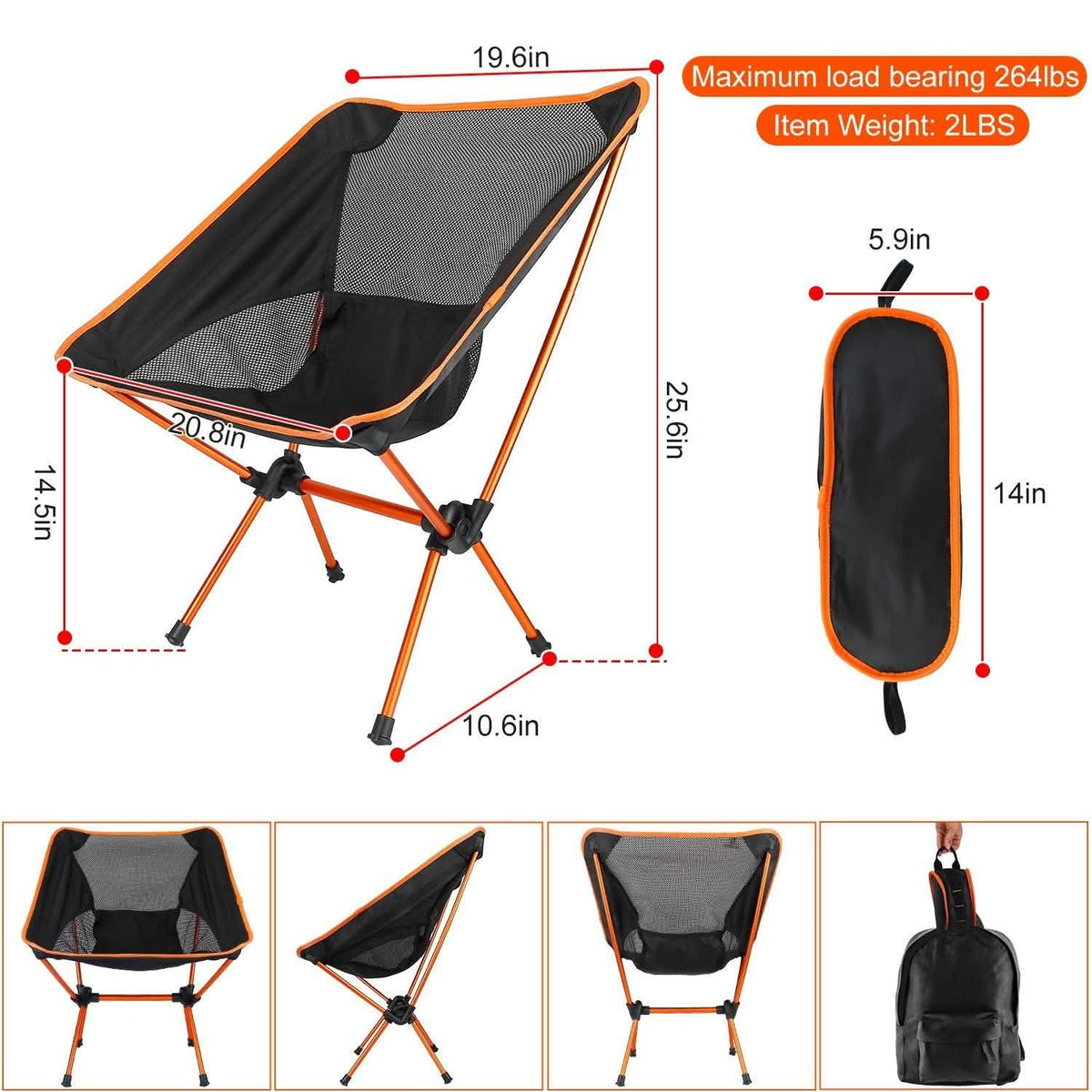Folding Outdoor Camping Chair Outdoor Recreation - Tophatter Daily Deals