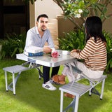 Folding Picnic Table with 4 Seats and Umbrella Hole Outdoor Recreation - Tophatter Daily Deals