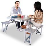 Folding Picnic Table with 4 Seats and Umbrella Hole Outdoor Recreation - Tophatter Daily Deals