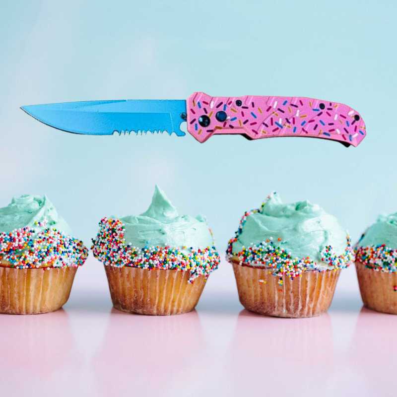 Pink Sprinkles Serrated Folding Knife Knives & Knuckles - Tophatter Daily Deals