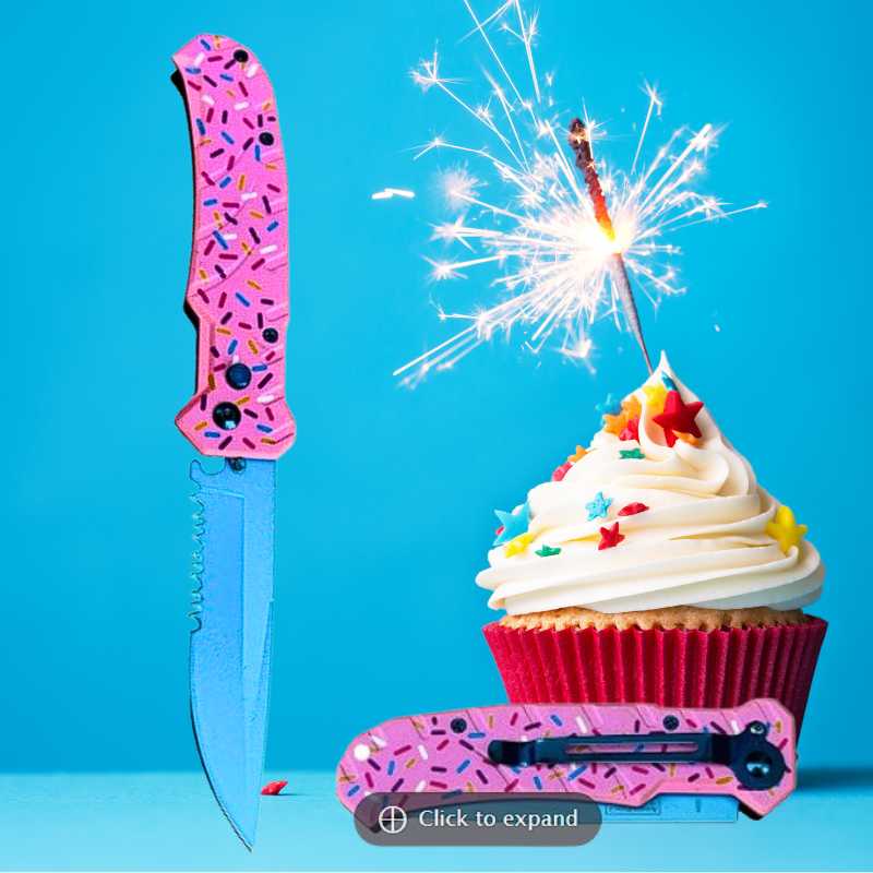 Pink Sprinkles Serrated Folding Knife Knives & Knuckles - Tophatter Daily Deals