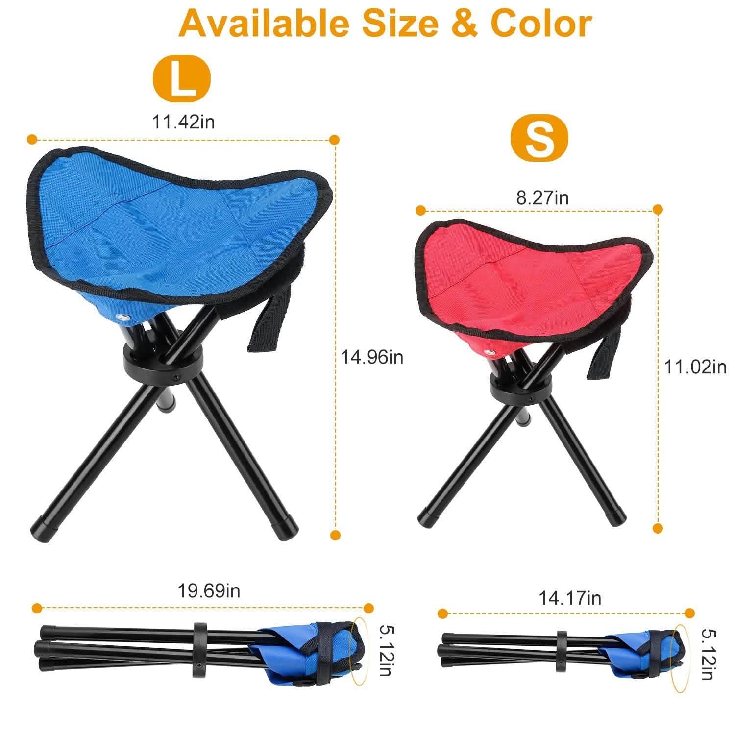 Folding Tripod Stool Outdoor Foldable Travel Chair Outdoor Recreation - Tophatter Daily Deals