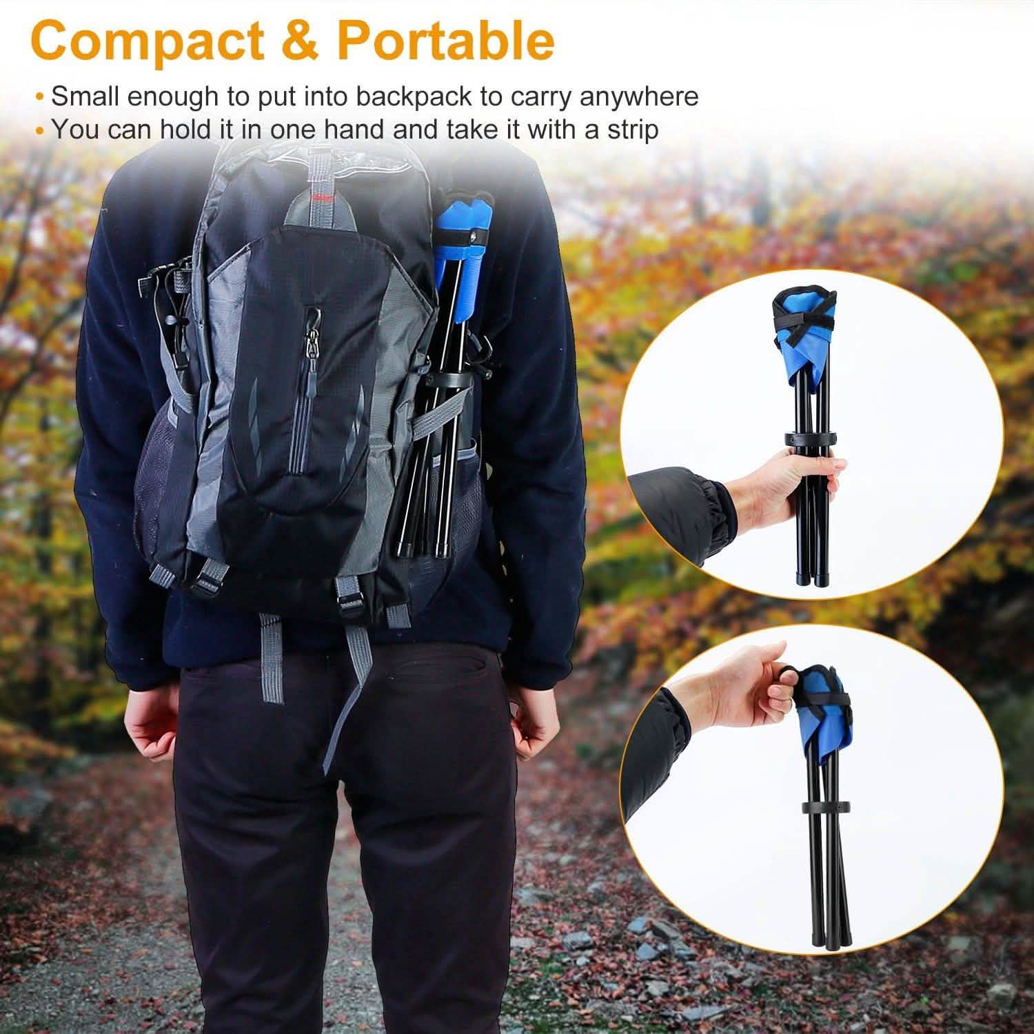 Folding Tripod Stool Outdoor Foldable Travel Chair Outdoor Recreation - Tophatter Daily Deals