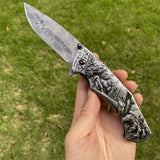 Ultimate 3D Relief Sculpture Folding Knife Collection Werewolf - Tophatter Daily Deals