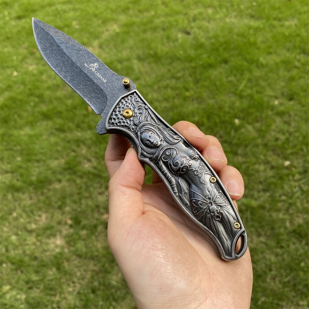 Ultimate 3D Relief Sculpture Folding Knife Collection Valkyrie - Tophatter Daily Deals