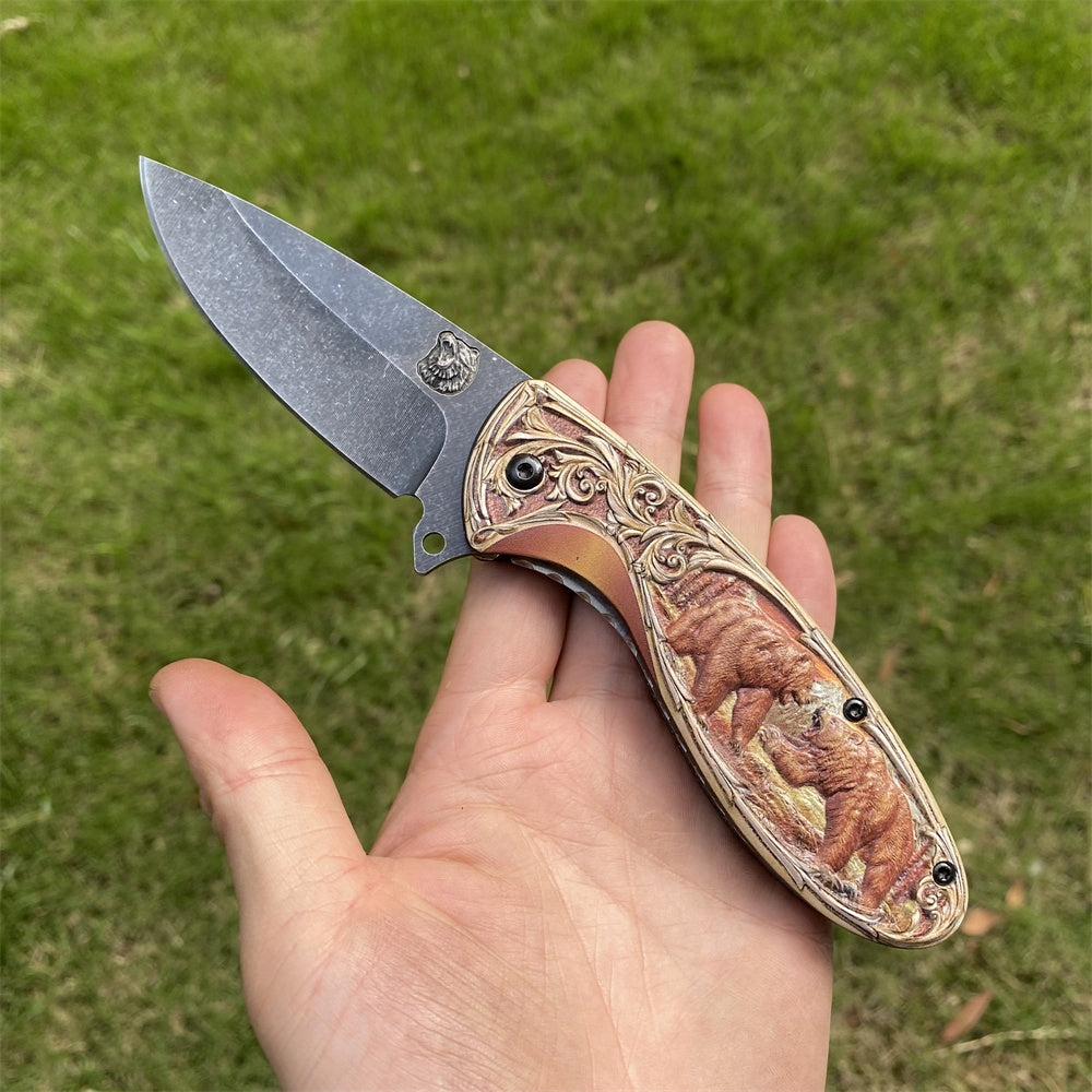 Ultimate 3D Relief Sculpture Folding Knife Collection Brown Bear Colorful - Tophatter Daily Deals