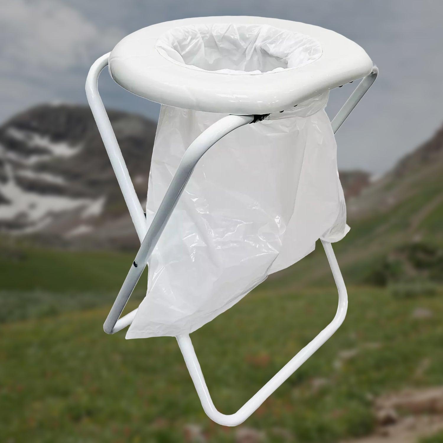 Folding Commode Chair - Portable Toilet Chair Camping Travel Park Fishing Outdoors Seat Accessories - Tophatter Daily Deals